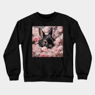 Black Rabbit In Snow Crewneck Sweatshirt